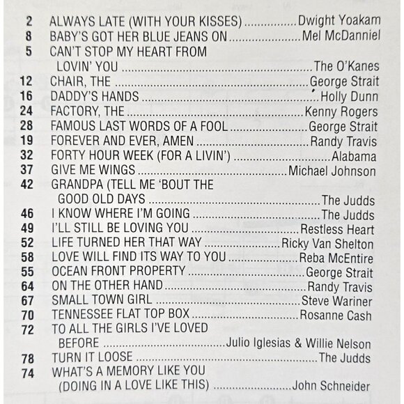 1989 Contemporary Country EZ Play Today Series Piano Music & 22 Song Book - Picture 2 of 6